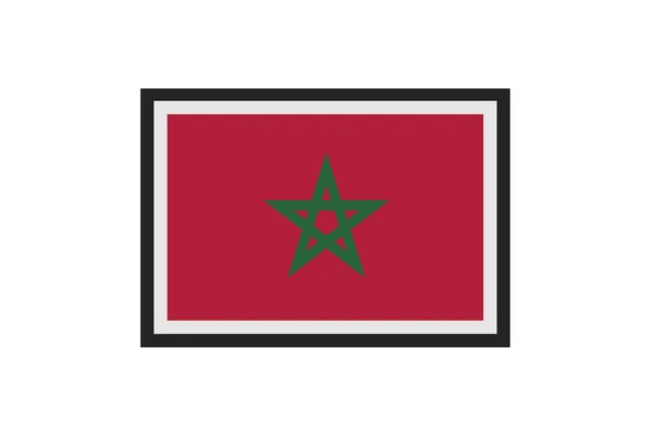 Vector Illustration Flag Morocco — Stock Vector