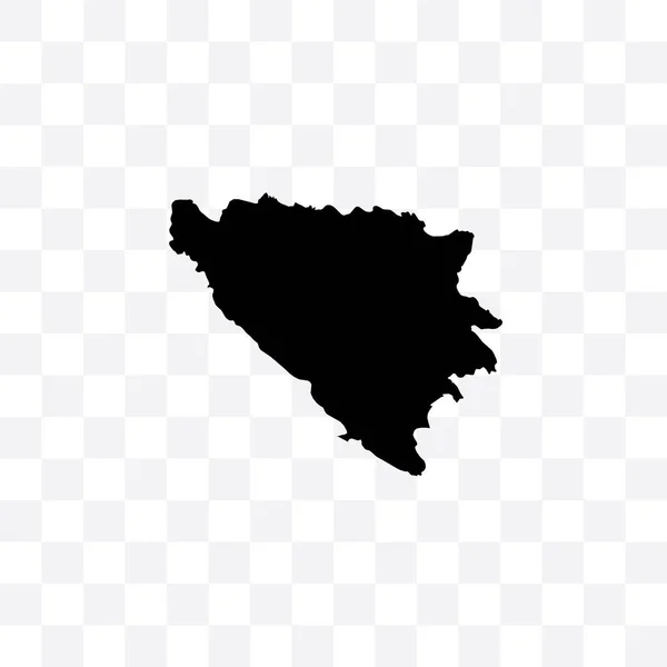 Ilustração Vetorial País Delineado Preto Bósnia — Vetor de Stock