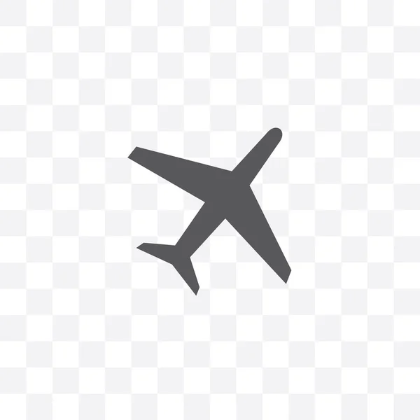 Airplane Vector Icon Isolated Transparent Background — Stock Vector