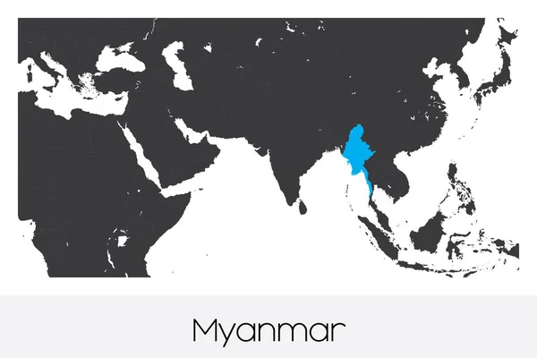 Forma País Ilustrada Myanmar — Archivo Imágenes Vectoriales