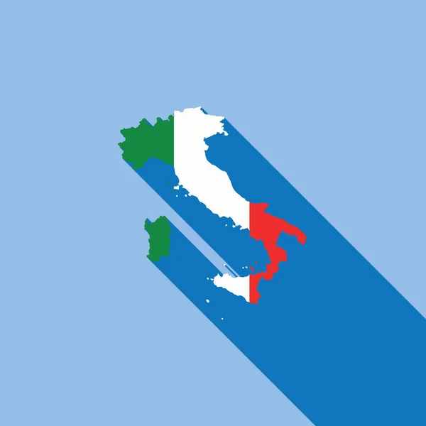 Delineato Paese Wint Flag Riempimento Vettoriale Illustrazione Italia — Vettoriale Stock