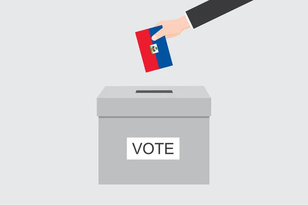 Ballot Box Met Een Geïllustreerde Vlag Voor Het Land Haïti — Stockvector