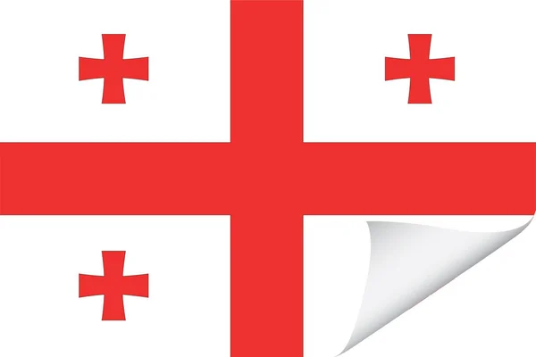 Εικονογραφημένη Σημαία Για Χώρα Της Γεωργίας — Διανυσματικό Αρχείο