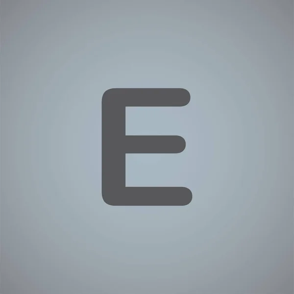 字母E向量图标孤立在灰色背景 — 图库矢量图片