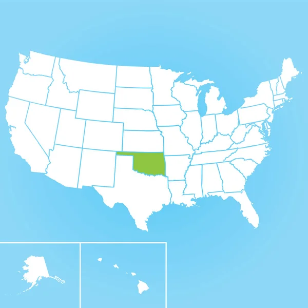 Mapa Vectorial Del Estado Estadounidense Oklahoma — Vector de stock