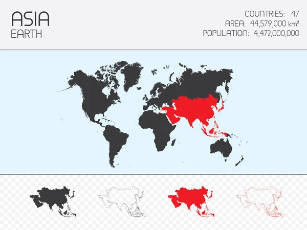 Ilustração Forma Continental Ásia — Vetor de Stock