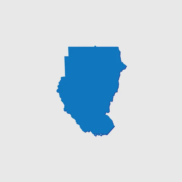 Modrý Ilustrovaný Obrazec Země Stínem Súdánu — Stockový vektor