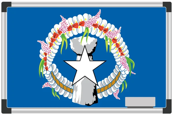 Bandeira Ilustrada Quadro Branco Para País Marianas — Vetor de Stock