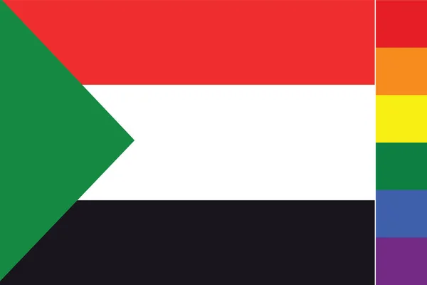 Illustrated Flag Country Sudan — 스톡 벡터