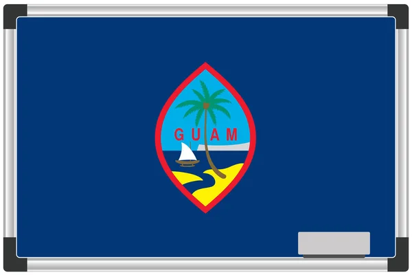 Drapeau Illustré Sur Tableau Blanc Pour Pays Guam — Image vectorielle