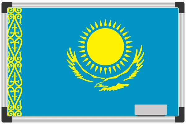 Ilustrovaná Vlajka Tabuli Pro Kazachstán — Stockový vektor