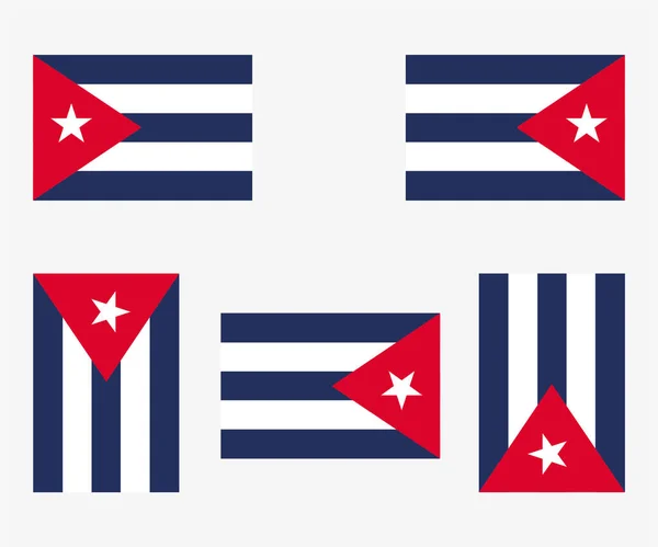 Bandera País Ilustrada Reflejada Rotada Cuba — Vector de stock