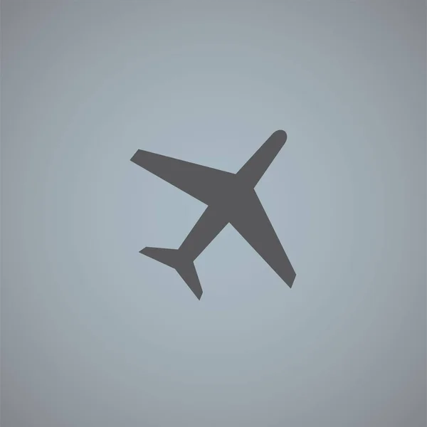 Plane Vector Icon Isolated Grey Background — Stock Vector