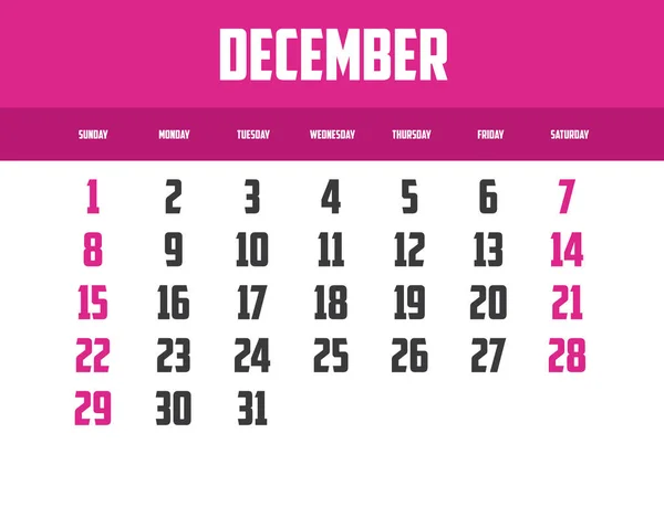 Calendar Isolated Background — Stock Vector