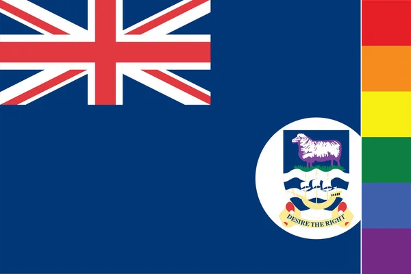 Εικονογραφημένη Σημαία Για Χώρα Των Νήσων Φώκλαντ — Διανυσματικό Αρχείο