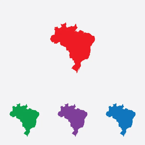 Ilustración Vectorial Forma País Multicolor Brasil — Vector de stock