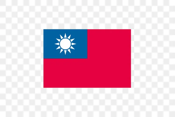 Εικονογράφηση Διανύσματος Σημαίας Διαφανές Φόντο Ταϊβάν — Διανυσματικό Αρχείο