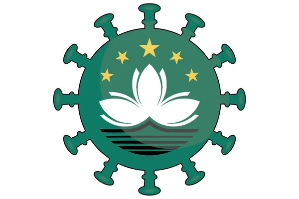 Bandiera Del Virus Illustrata Paese Macao — Vettoriale Stock
