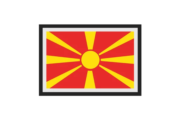 Illustration Vectorielle Drapeau Macédoine — Image vectorielle