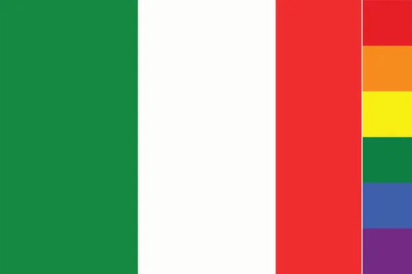 Bandiera Illustrata Paese Italia — Vettoriale Stock