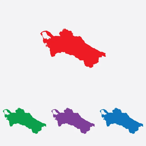 Multicolored Country Shape Vector Illustration Turkmenistan — Stock Vector