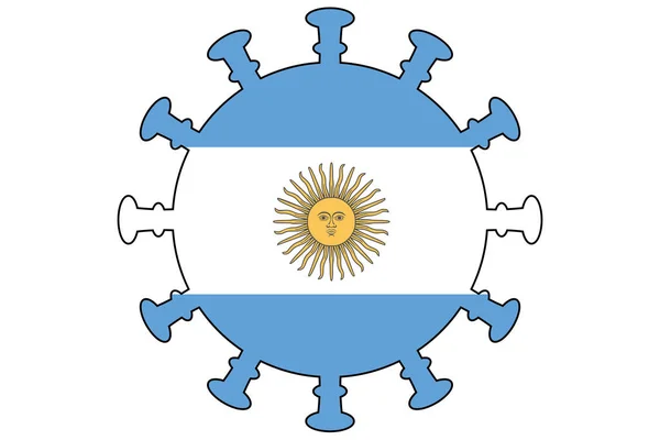 Bandera Virus Ilustrada Del País Argentina — Archivo Imágenes Vectoriales