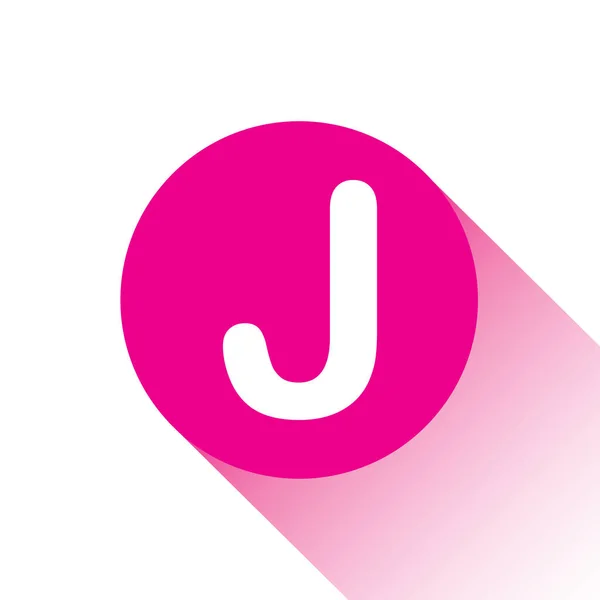 粉红矢量图标或字母J按钮 — 图库矢量图片