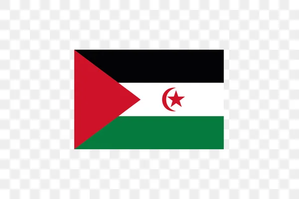 Vektor Illustration Flagga Transparent Bakgrund Västsahara — Stock vektor