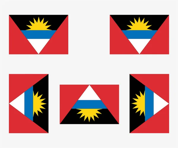 Bandera País Ilustrada Reflejada Rotada Antigua Barbuda — Archivo Imágenes Vectoriales