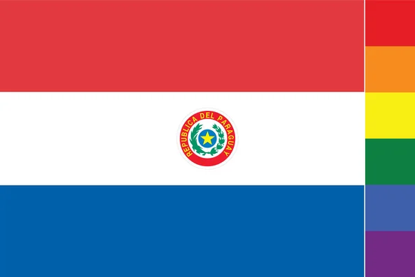Drapeau Illustré Pour Pays Paraguay — Image vectorielle