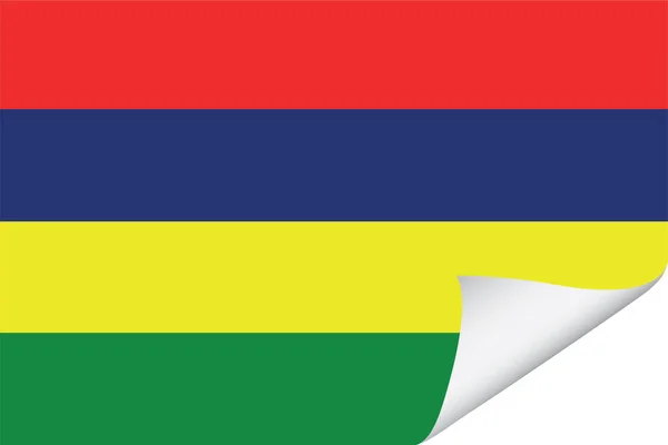 Bandiera Illustrata Paese Mauritius — Vettoriale Stock