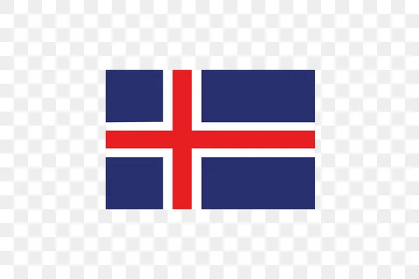 Vektorillustration Der Flagge Auf Transparentem Hintergrund Island — Stockvektor