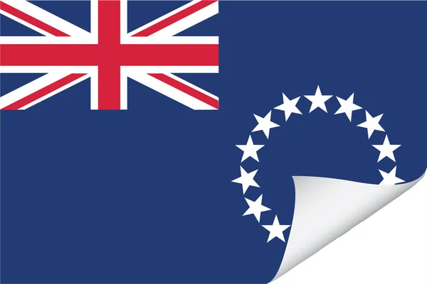 Geïllustreerde Vlag Voor Het Land Van Cookeilanden — Stockvector