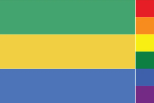 Illustrated Flag Country Gabon — Stock vektor