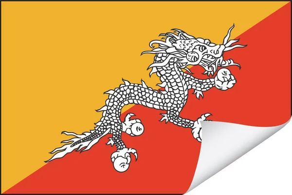 Illustrerad Flagga För Landet Bhutan — Stock vektor