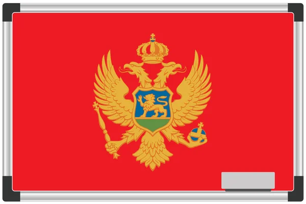 Bandiera Illustrata Una Lavagna Bianca Paese Del Montenegro — Vettoriale Stock