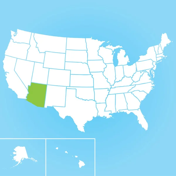 Mapa Vetorial Estado Americano Arizona — Vetor de Stock