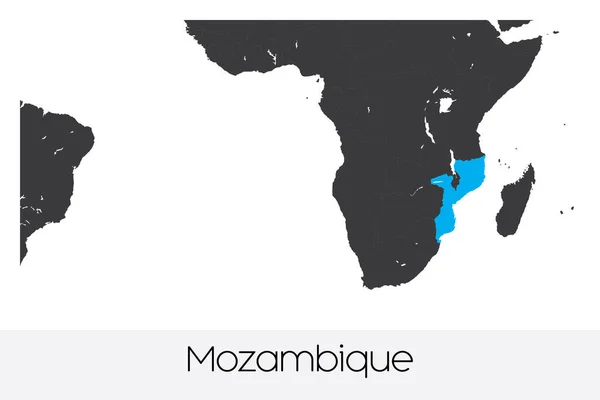 Geïllustreerde Landvorm Van Mozambique — Stockvector