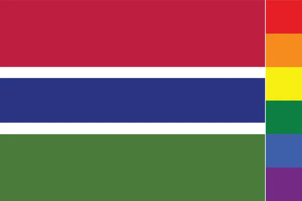 Illustrerad Flagga För Landet Gambia — Stock vektor