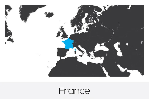 País Ilustrado Forma Francia — Vector de stock