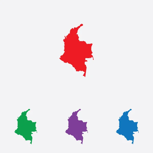 Veelkleurige Country Shape Vector Illustratie Colombia — Stockvector