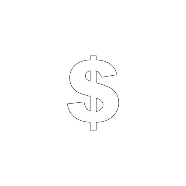 Ikona Symbolu Dolara Płaski Styl Projektowania — Wektor stockowy