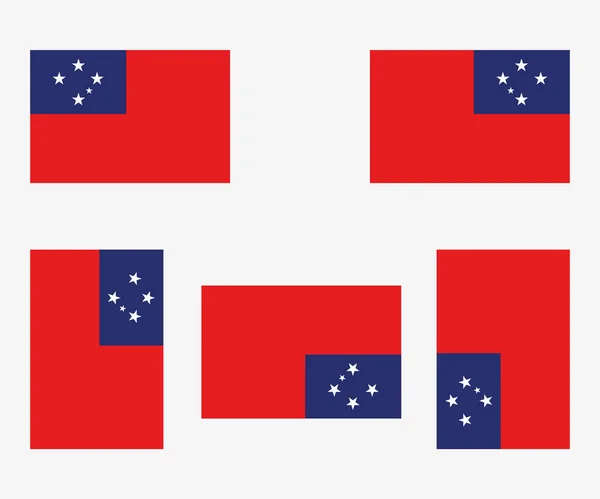 Bandeira País Ilustrada Refletida Girada Samoa Ocidental — Vetor de Stock