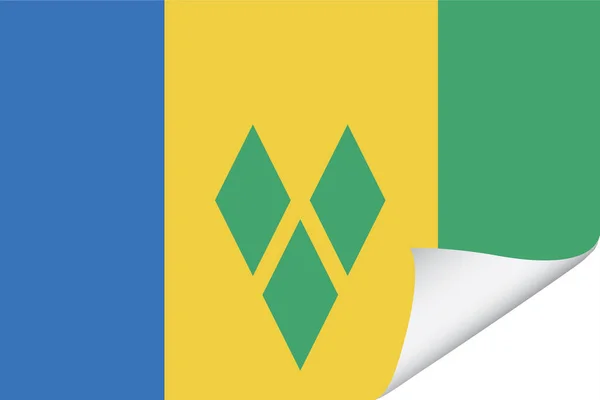 Illustrated Flag Country Saint Vincents Grenadines — Stock Vector