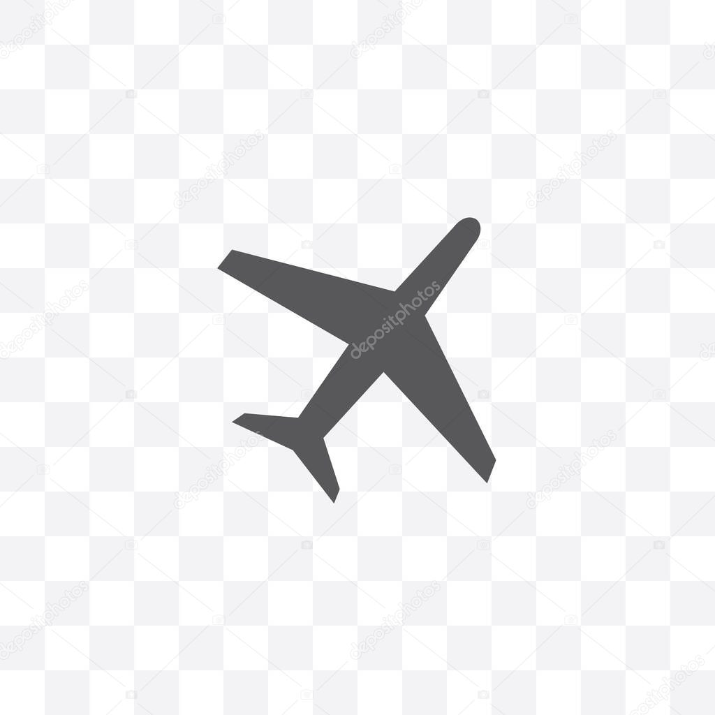airplane vector icon isolated on transparent background