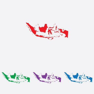 Çok renkli Country Shape vektör çizimi. Endonezya