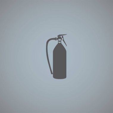 Yangın söndürücü vektör simgesi gri arkaplanda izole edildi