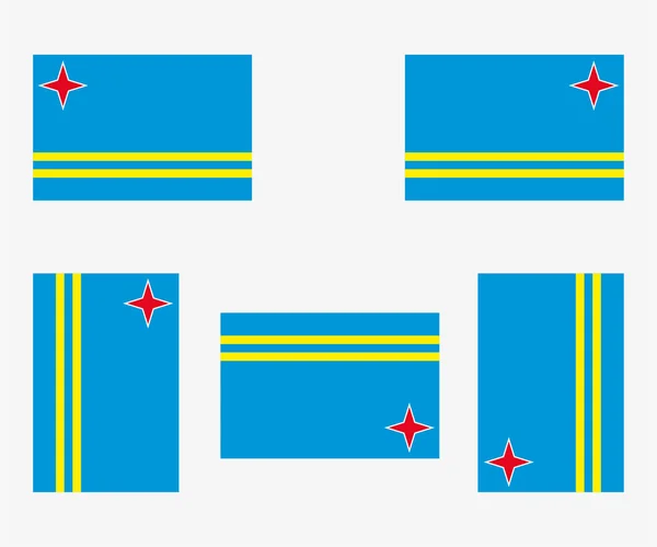 Bandera País Ilustrada Reflejada Rotada Aruba — Archivo Imágenes Vectoriales