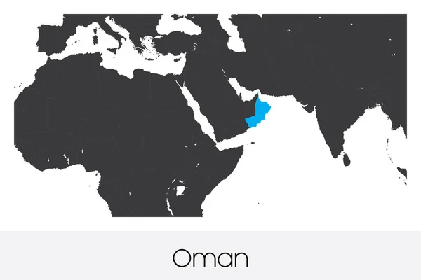 Ilustrovaný Tvar Země Omán — Stockový vektor