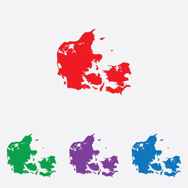 Multicolored Country Shape Vector Illustration Denmark — Stock Vector
